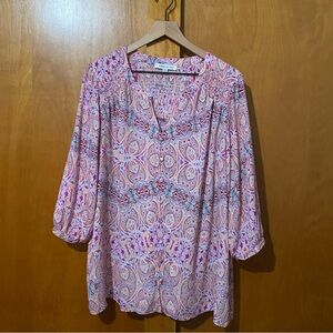 Rose + Olive Fuchsia Paisley Blouse